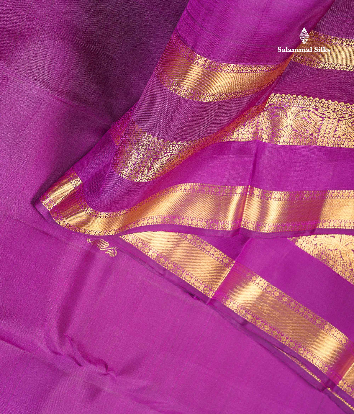 Pure Kanjivaram Silk Saree - Vadamalli Colour Body With Butta & Traditional Gap Border