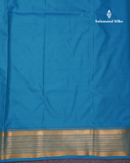 Beautiful Rust Orange Traditional Buttas Semi Silk Saree With Dark Maroon Border