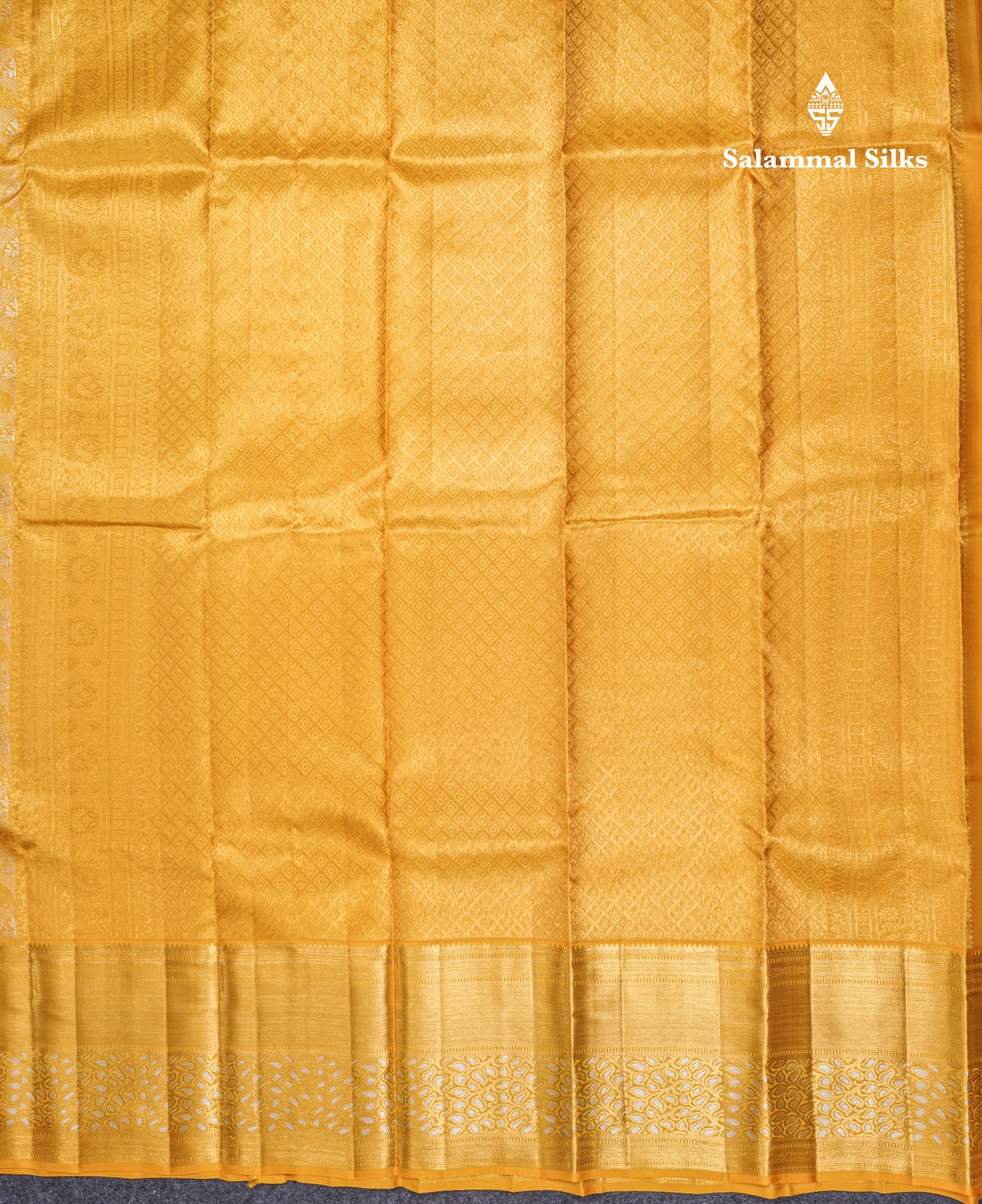 Golden Yellow Bridal Pure Kanjivaram Silk Saree With Self Evening Morning Meenakari Work Border