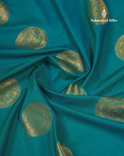 Beautiful Rust Orange Traditional Buttas Semi Silk Saree With Dark Maroon Border