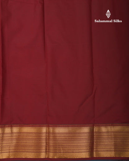 Beautiful Rust Orange Traditional Buttas Semi Silk Saree With Dark Maroon Border