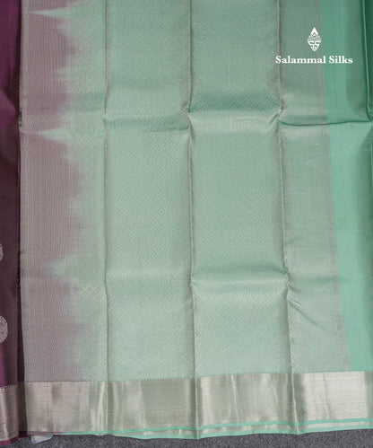 Beautiful Dark Magenta Pure Kanjivaram Pure Silk Saree With Contrast Light Rexona Blouse