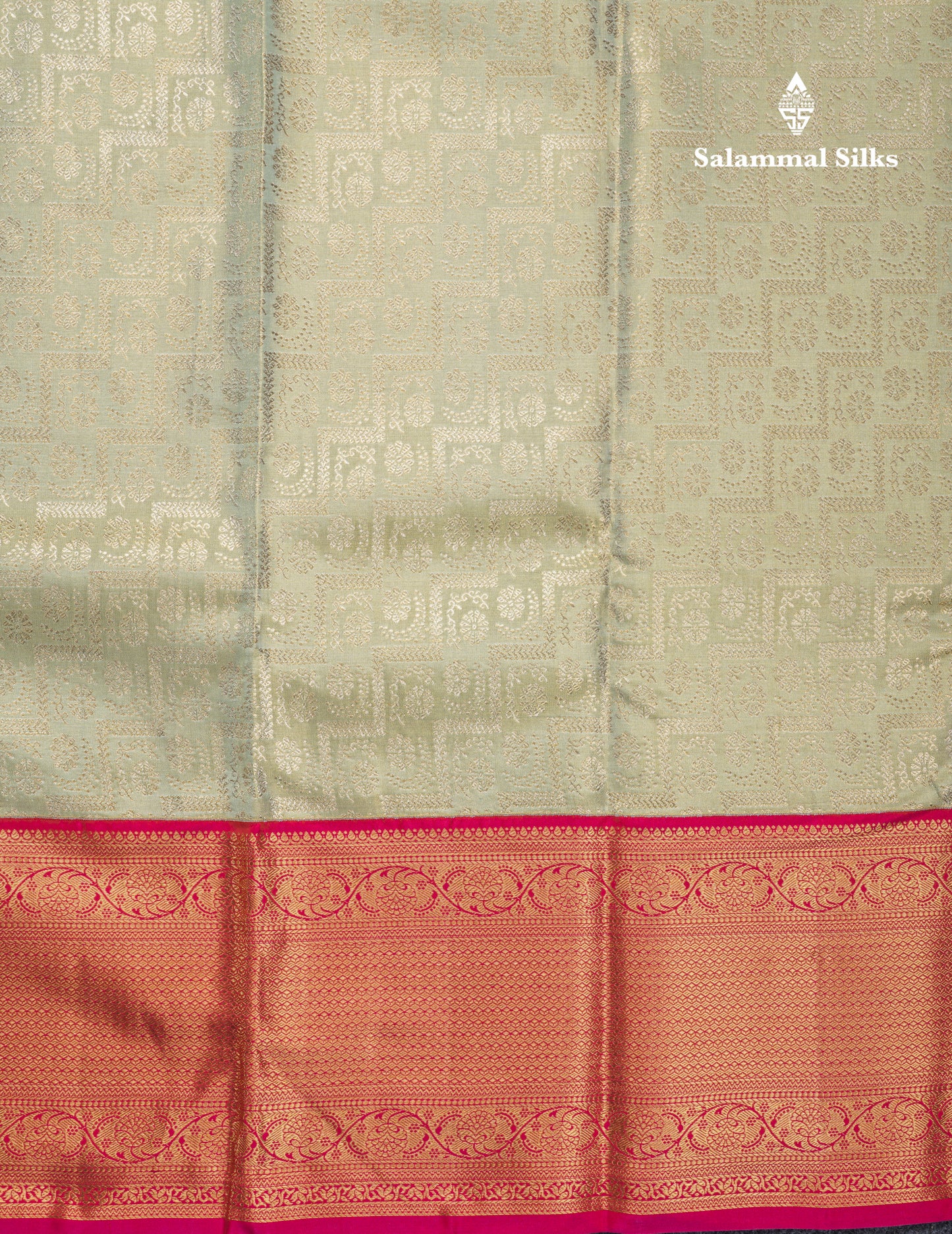 Light Elaichi Green Beautiful Grand Tissue Bridal Pure Kanjivaram Silk Saree With Magenta Pink Border