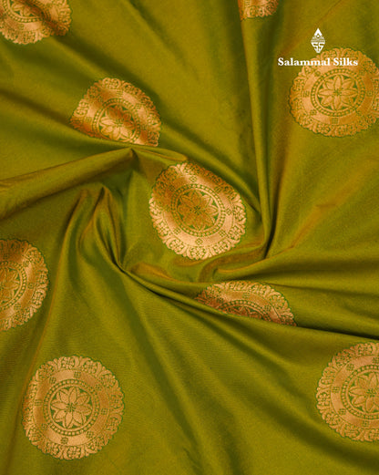 Beautiful Rust Orange Traditional Buttas Semi Silk Saree With Dark Maroon Border