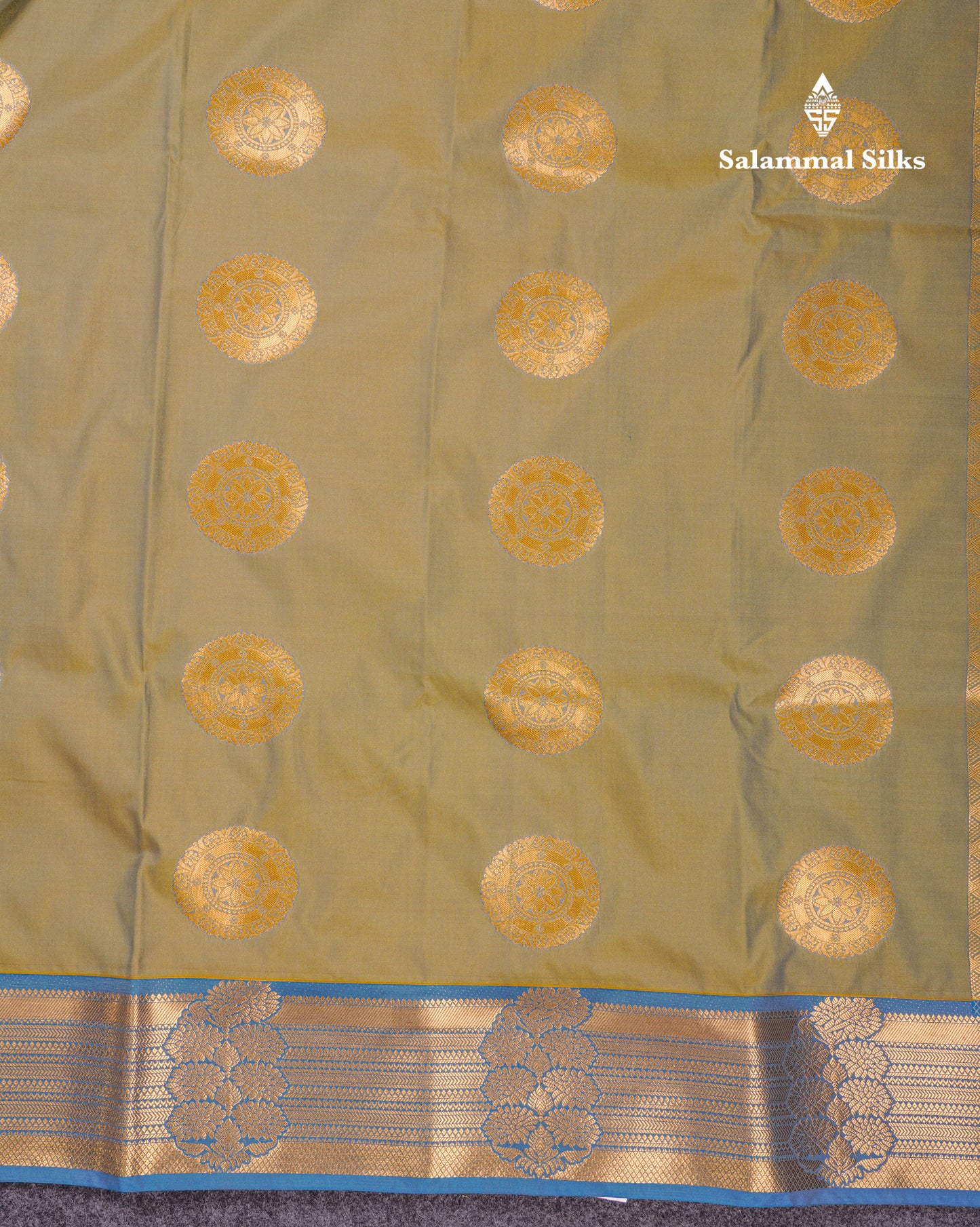 Beautiful Rust Orange Traditional Buttas Semi Silk Saree With Dark Maroon Border