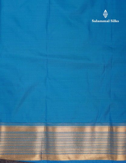 Beautiful Rust Orange Traditional Buttas Semi Silk Saree With Dark Maroon Border