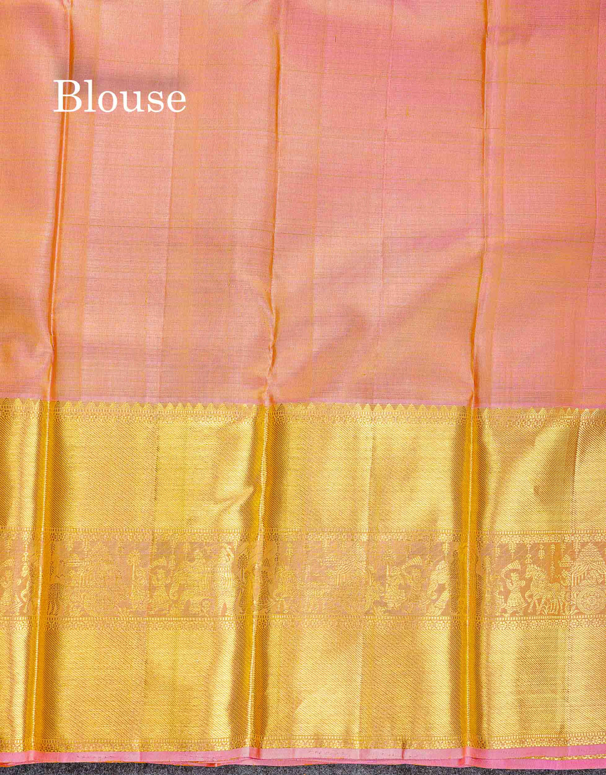 Beautiful Mustard Yellow Pure Kanjivaram Silk Saree with Contrast Peach Pink Traditional Evening Morning Pallakku Border