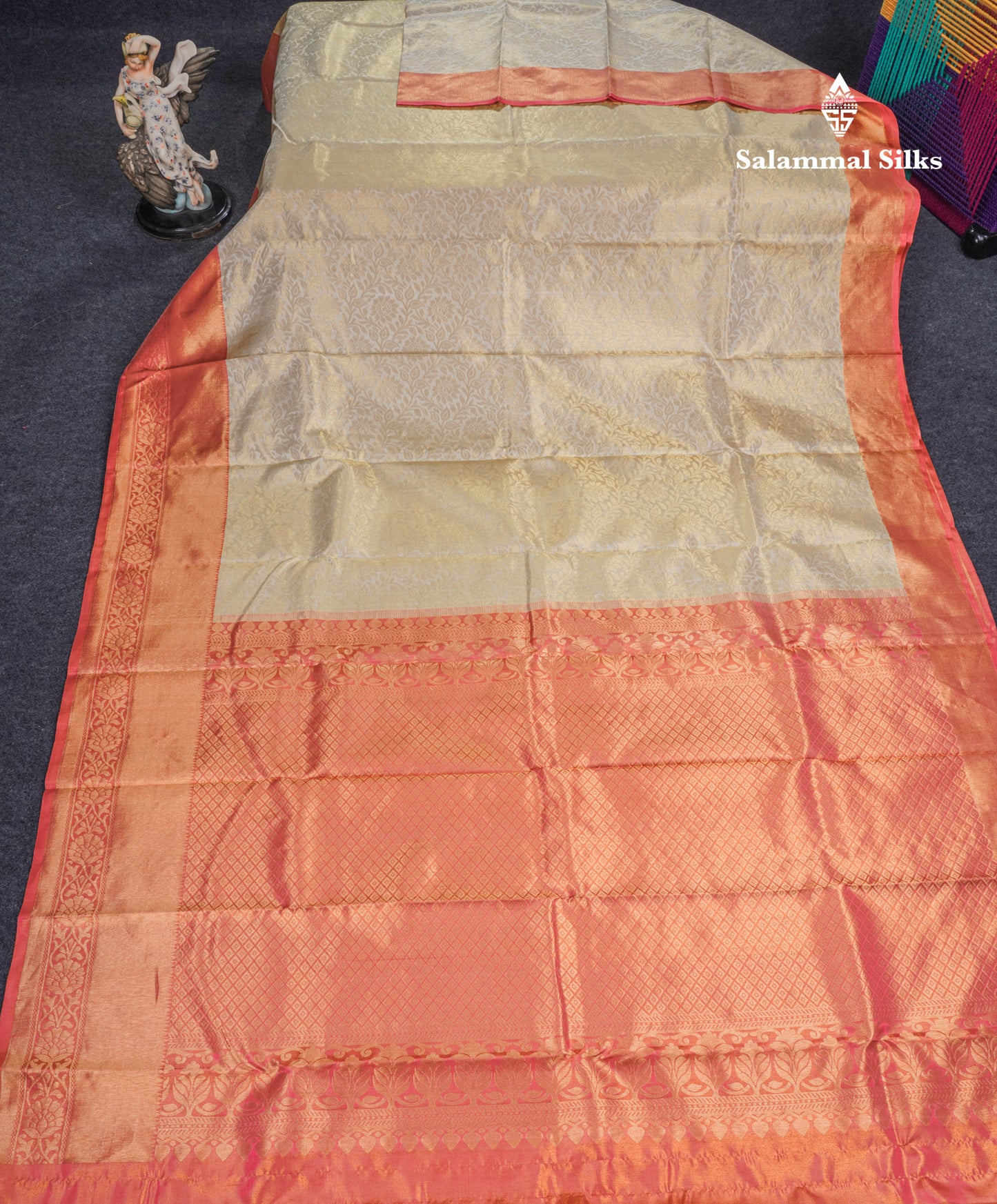 White Beautiful Grand Pure Kanjivaram Silk Saree With Light Pink Border