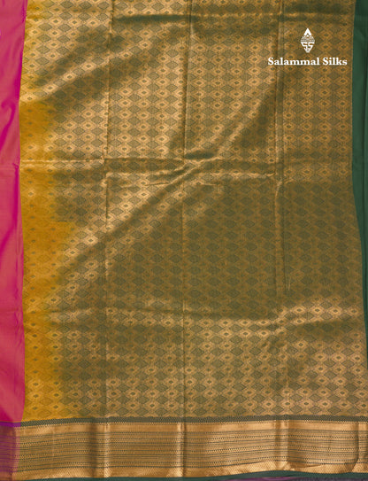 Beautiful Rust Orange Traditional Buttas Semi Silk Saree With Dark Maroon Border