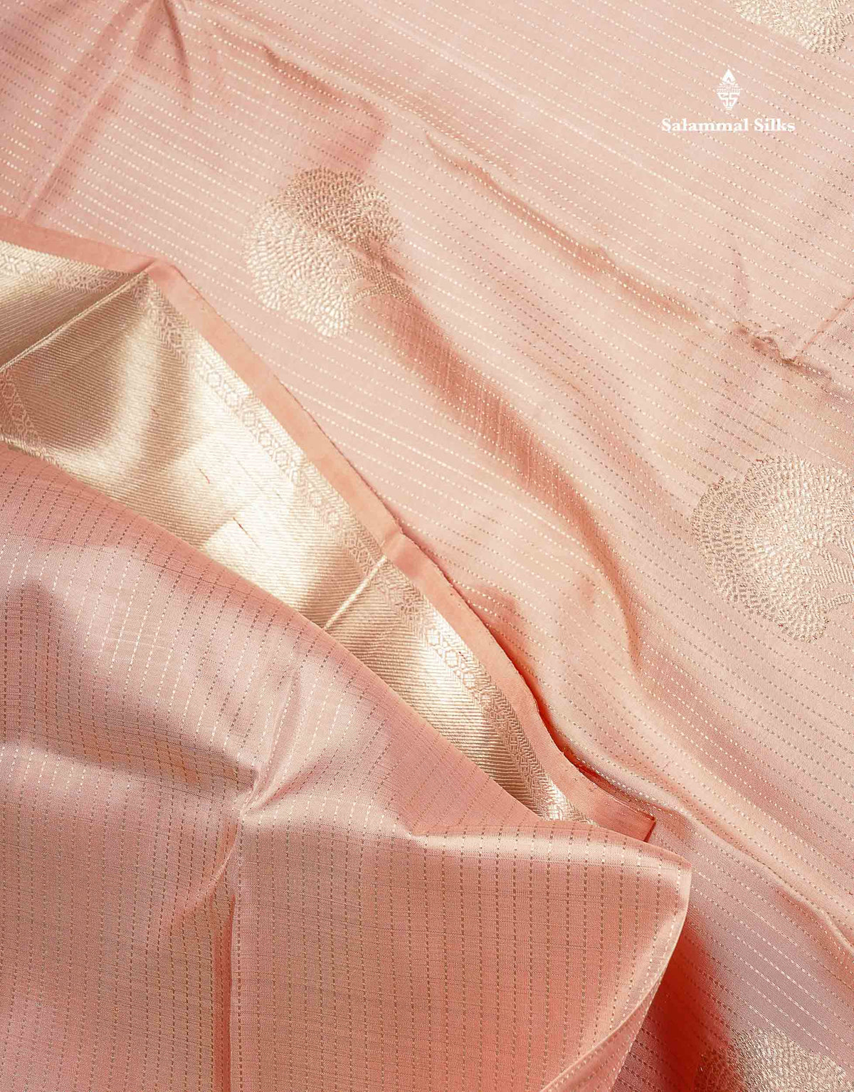 Beautiful Baby Pink Pure Kanjivaram Silk Saree With Contrast Sapphire Green Blouse
