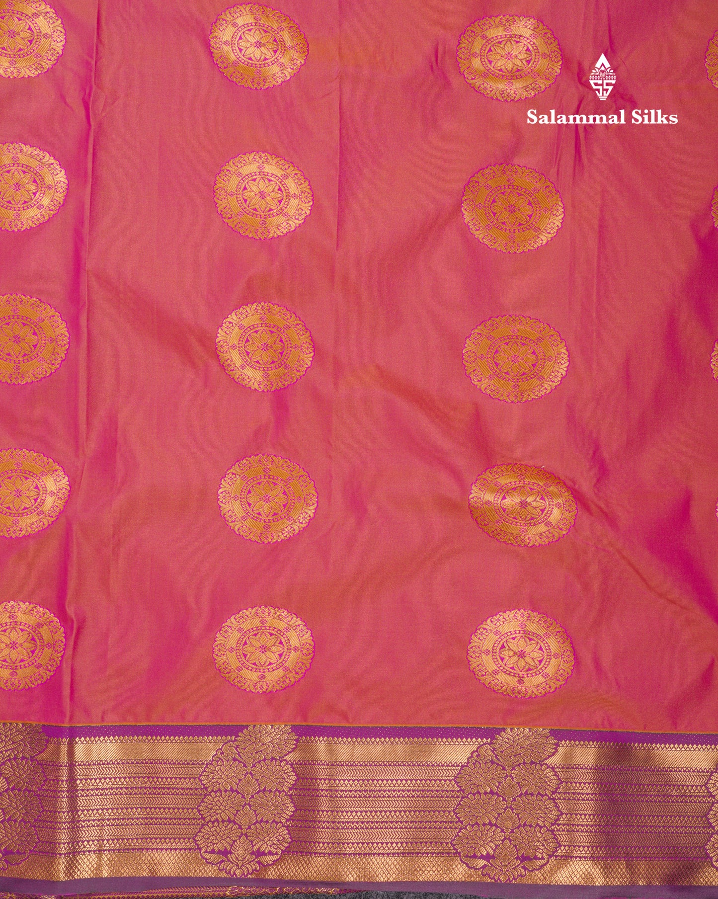 Beautiful Rust Orange Traditional Buttas Semi Silk Saree With Dark Maroon Border