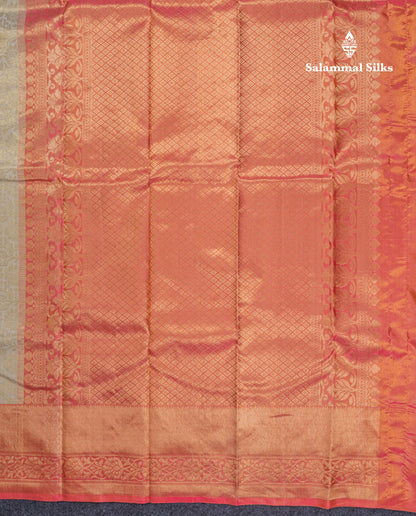White Beautiful Grand Pure Kanjivaram Silk Saree With Light Pink Border