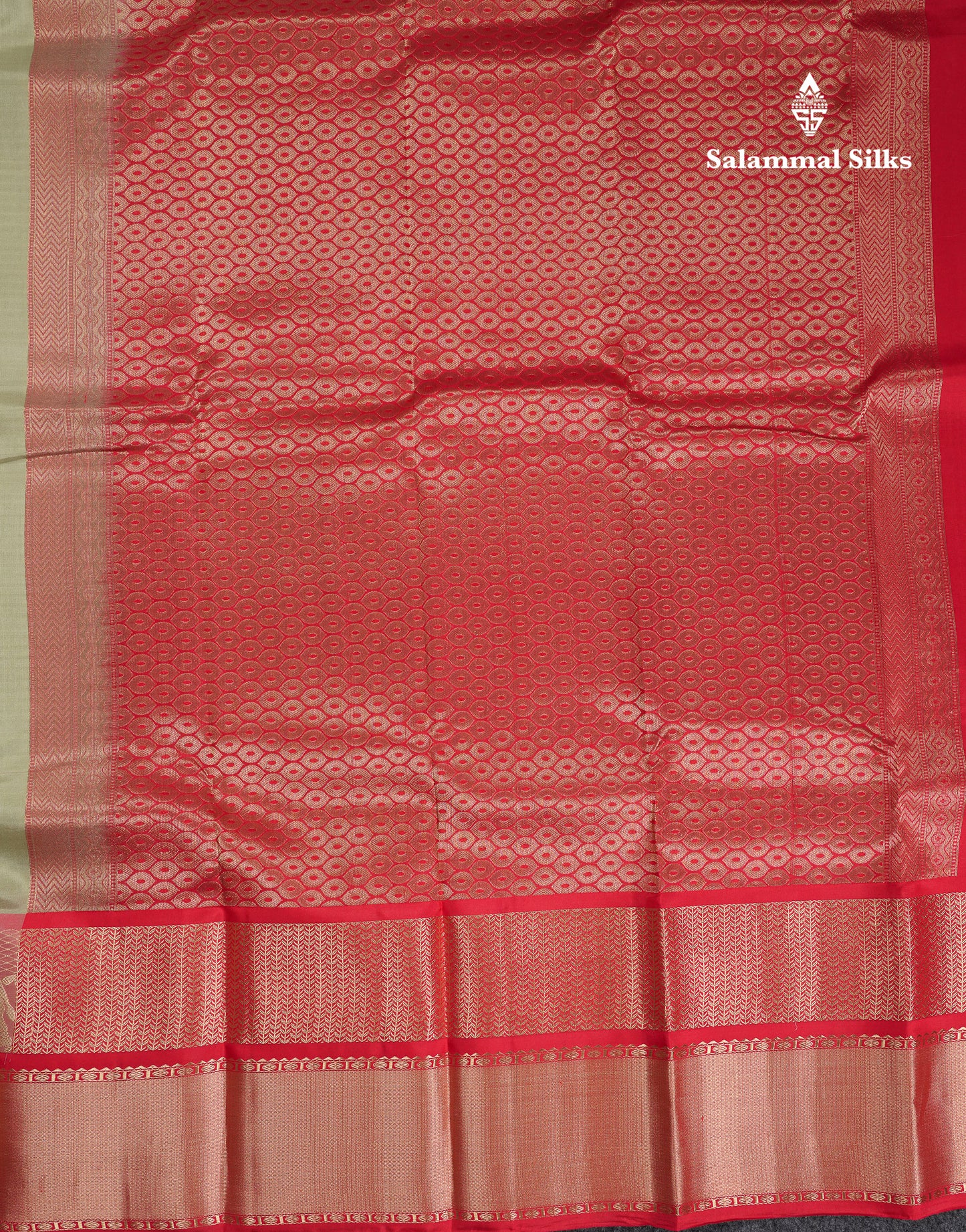 Beautiful Light Pista Green Pure Kanjivaram Silk Saree with Contrast Chilly Red Traditional Pallakku Border