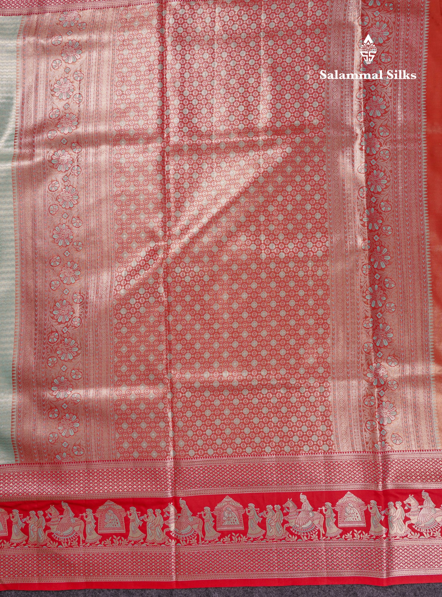 Beautiful Light Green Tissue Silk Mix Saree With Contrast Vadamalli Traditional Pallaku Evening Morning Border