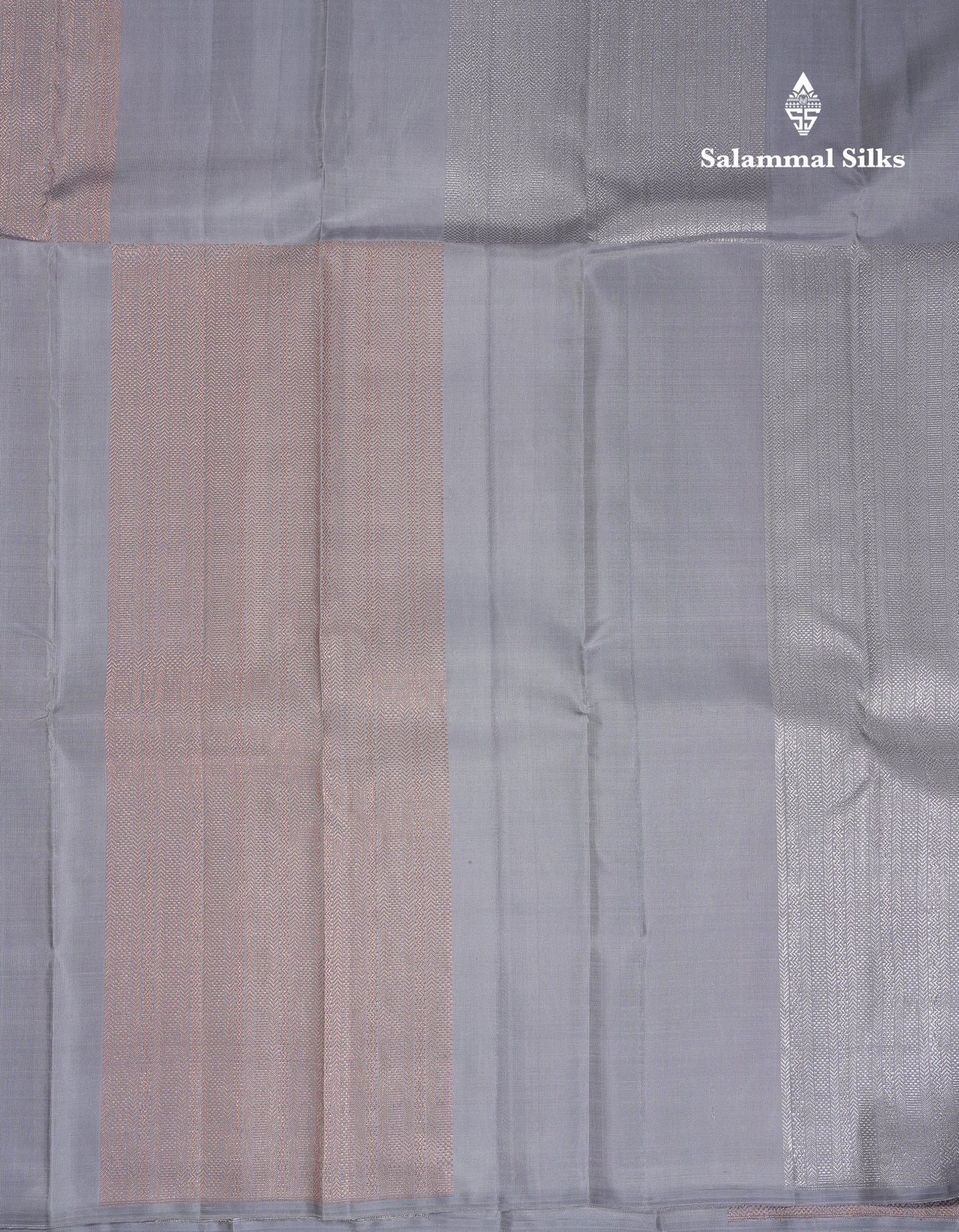 Beautiful Blueish Grey Fancy Pure Kanjivaram Pure Silk Saree With Contrast Rexona Blouse