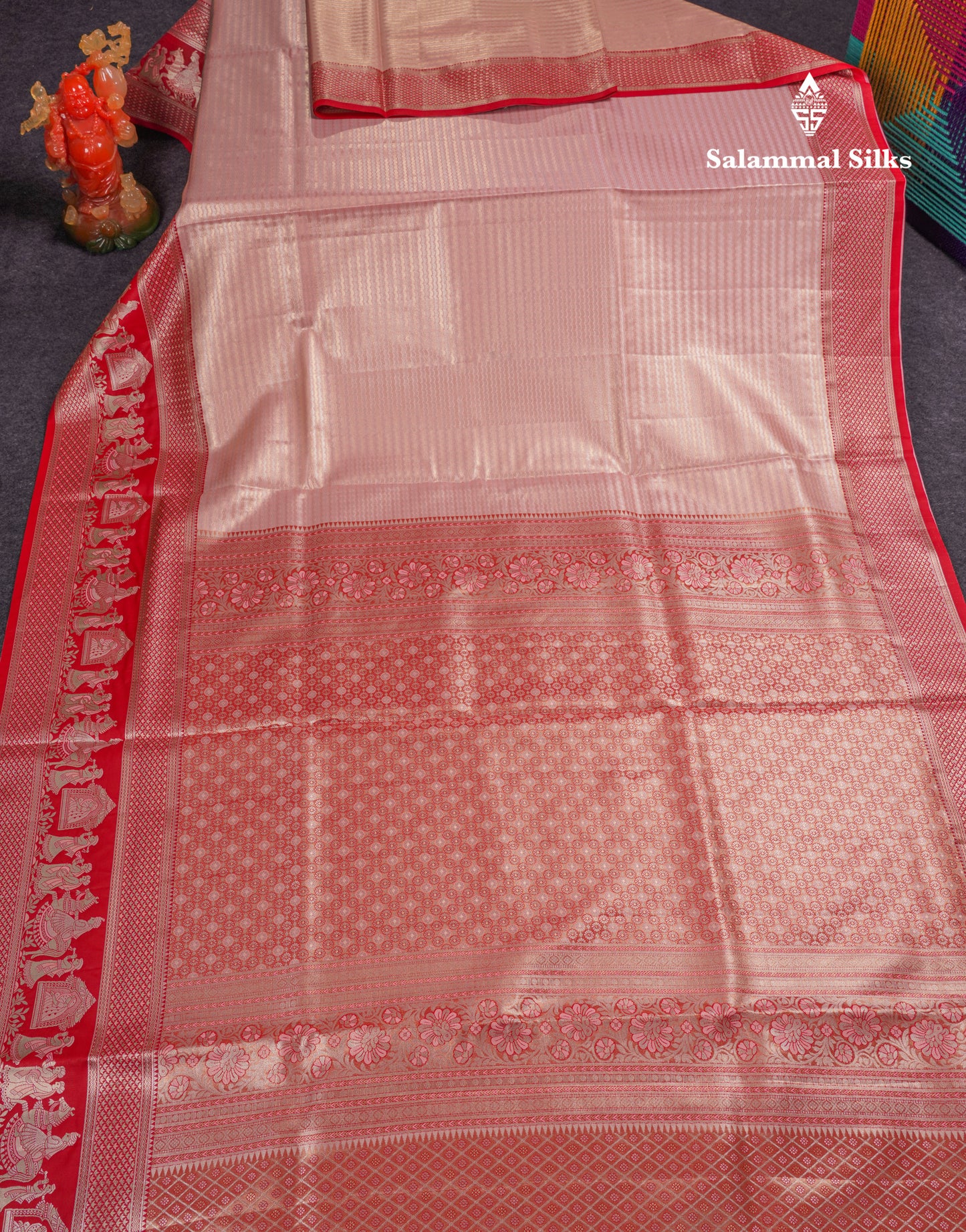 Beautiful Light Green Tissue Silk Mix Saree With Contrast Vadamalli Traditional Pallaku Evening Morning Border