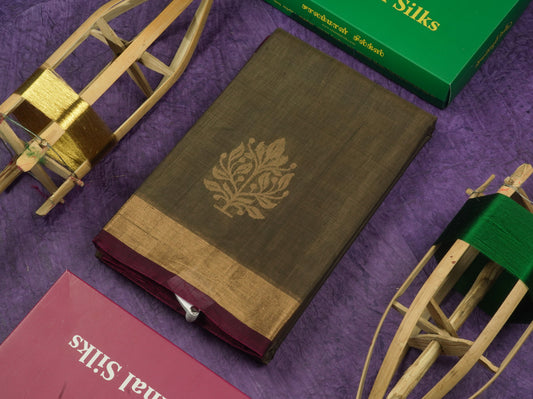 Light Brown Beautiful SICO Cotton Saree With Gold Zari Border