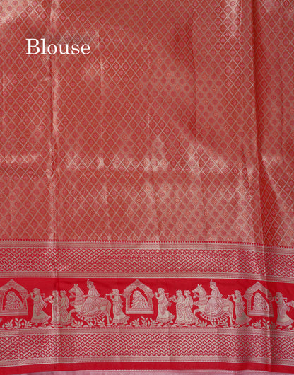 Beautiful Light Green Tissue Silk Mix Saree With Contrast Vadamalli Traditional Pallaku Evening Morning Border