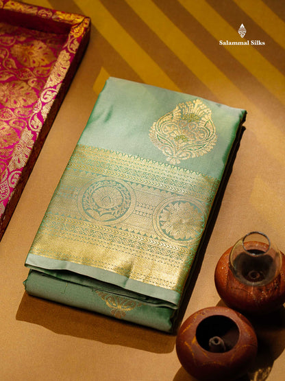 Beautiful Light Rexona Semi Silk Saree With Traditional Evening Morning Border
