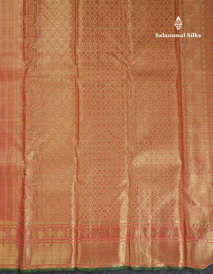 Beautiful Tomato Red Menakari Work Bridal Pure Kanjivaram 2G Zari Silk Saree With Traditional Border