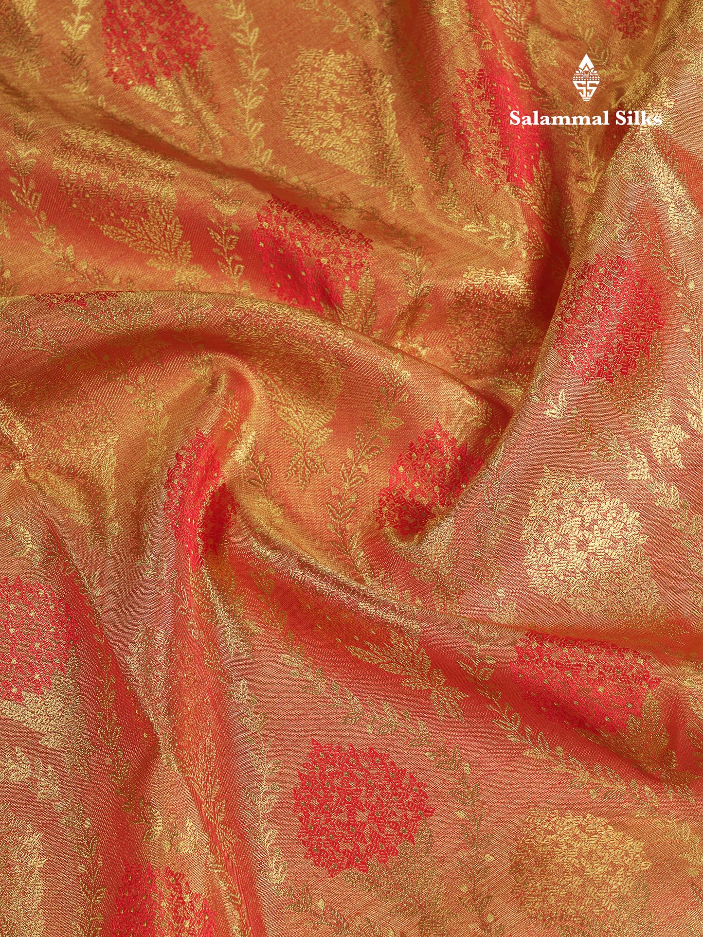 Beautiful Tomato Red Menakari Work Bridal Pure Kanjivaram 2G Zari Silk Saree With Traditional Border