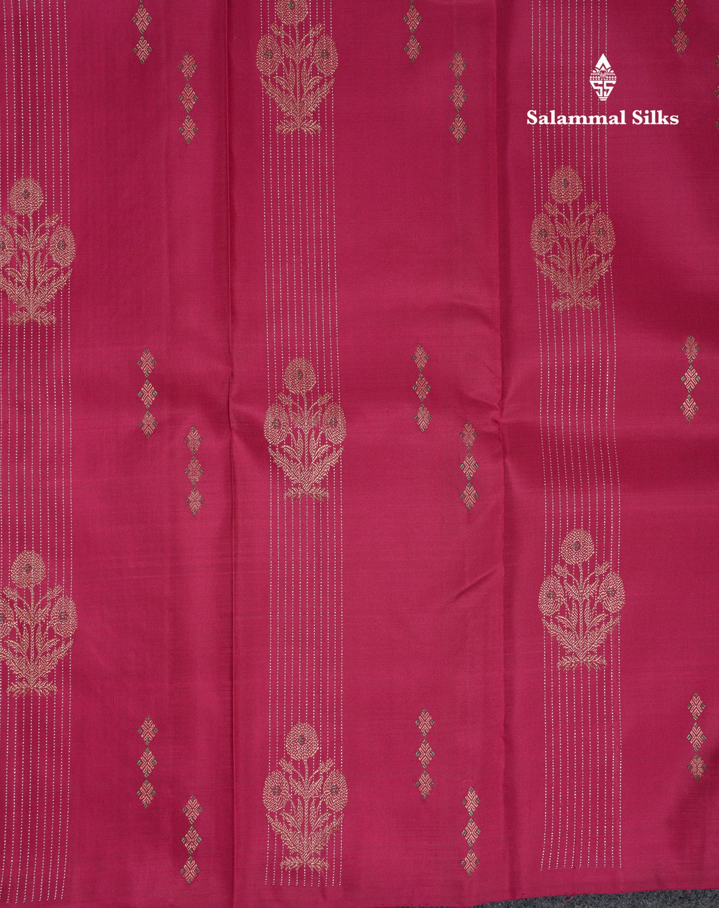 Beautiful Redish Magenta Fancy Pure Kanjivaram Silk Saree With Contrast Manthulir Yellow Blouse