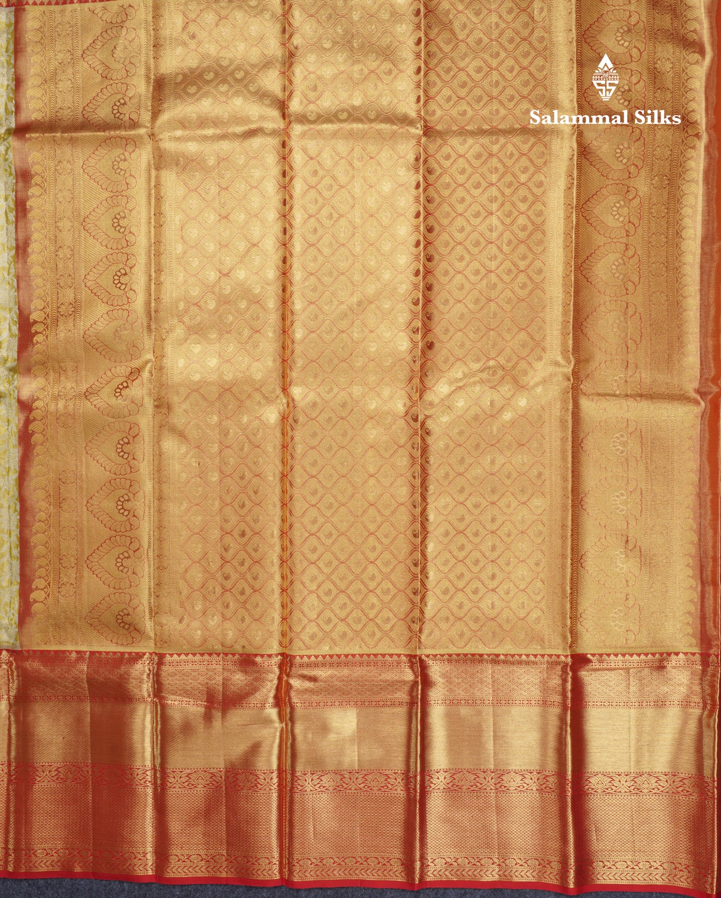 Golden Yellow Beautiful Tissue Grand Bridal Pure Kanjivaram Silk Saree With Maroon Evening Morning Border