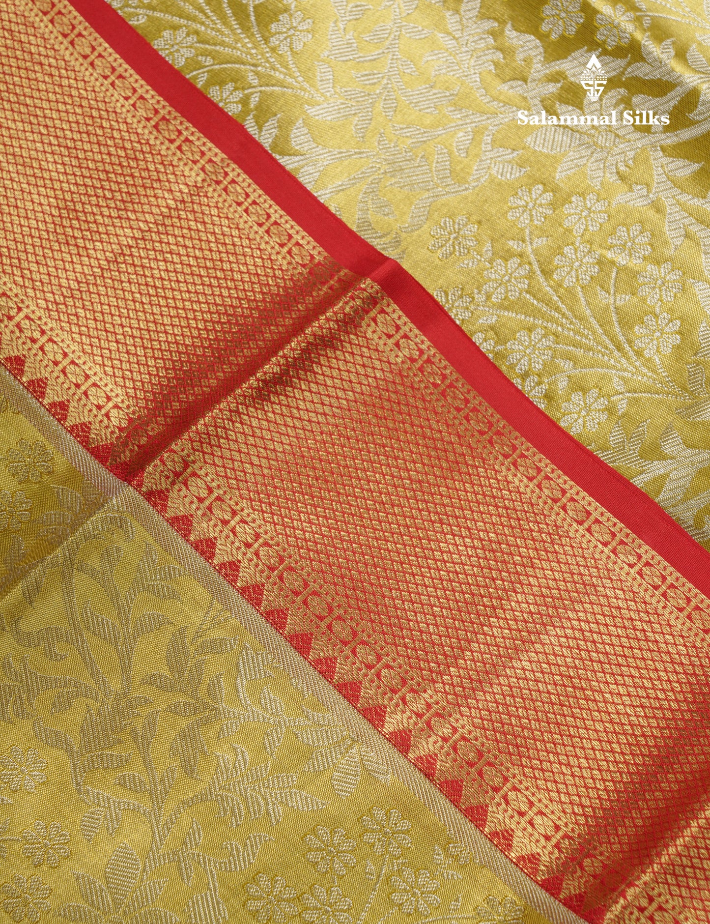 Golden Yellow Beautiful Tissue Grand Bridal Pure Kanjivaram Silk Saree With Maroon Evening Morning Border