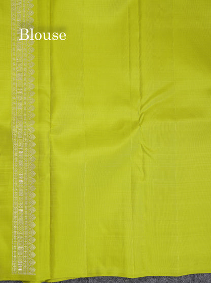 Beautiful Redish Magenta Fancy Pure Kanjivaram Silk Saree With Contrast Manthulir Yellow Blouse