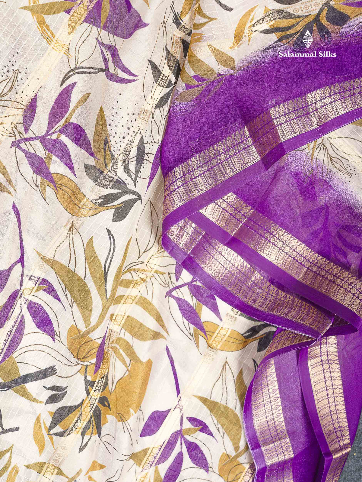 Semi Crepe Silk Saree - Half White Colour Body With Contrast Black Fancy Border