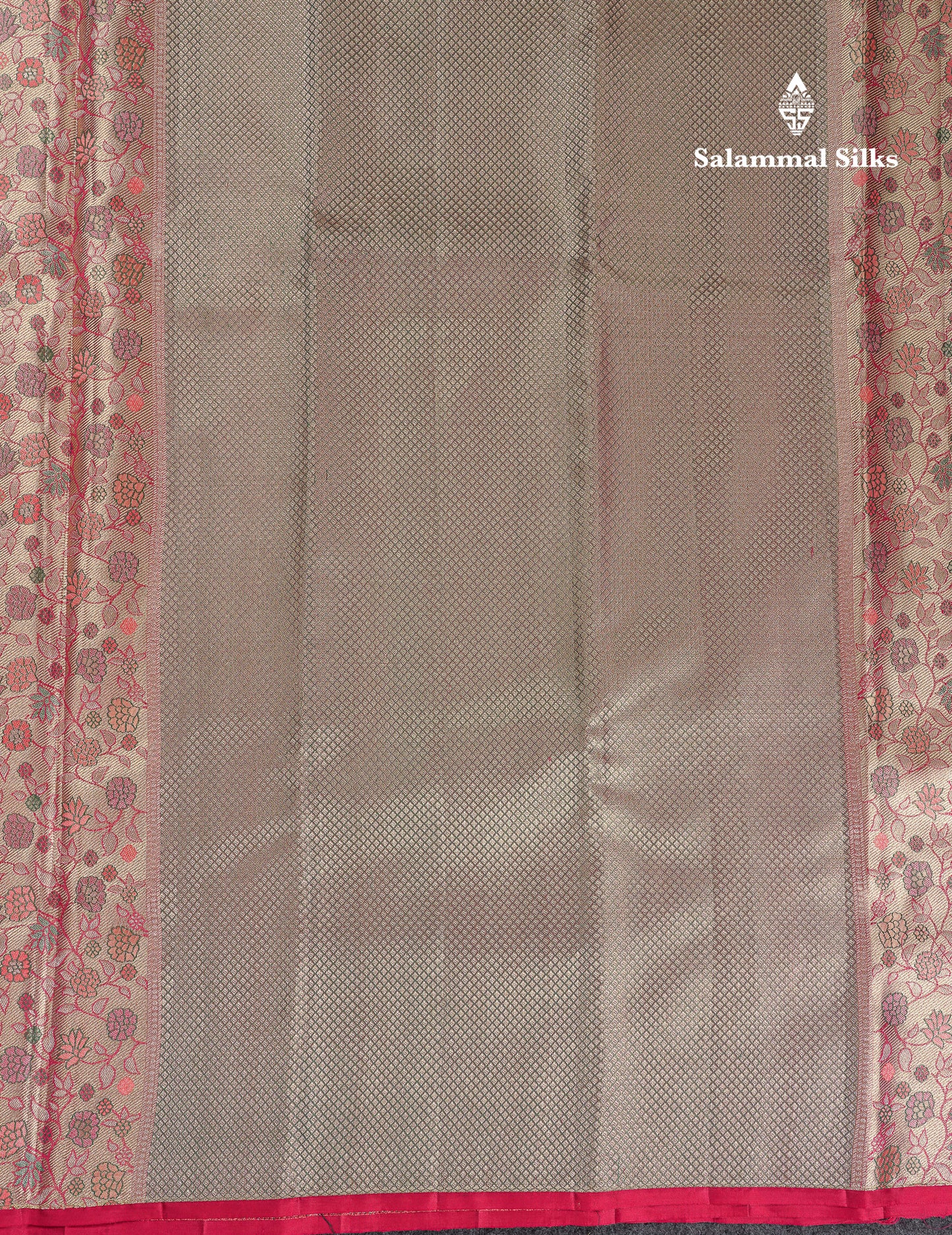 Beautiful Peach Menakari Work Tissue Bridal Pure Kanjivaram Silk Saree With Fancy Border