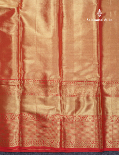 Golden Yellow Beautiful Tissue Grand Bridal Pure Kanjivaram Silk Saree With Maroon Evening Morning Border