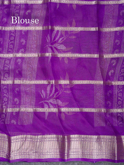 Semi Crepe Silk Saree - Half White Colour Body With Contrast Black Fancy Border