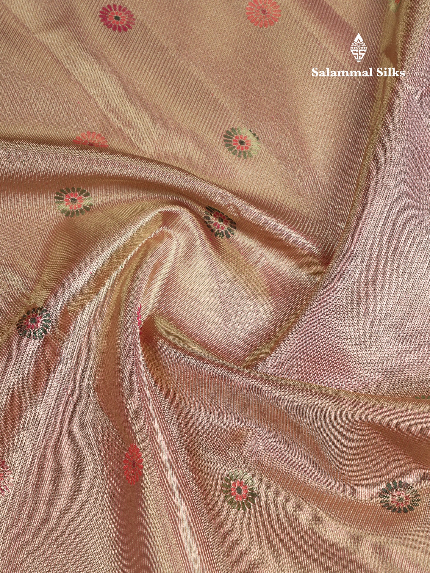 Beautiful Peach Menakari Work Tissue Bridal Pure Kanjivaram Silk Saree With Fancy Border