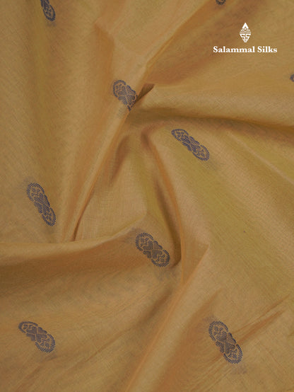 Beautiful Beige Thread Work Buttas Pure Cotton Saree With Contrast Light Maroon Border