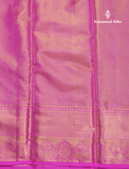 Olive Green Beautiful Grand Tissue Bridal Pure Silk Saree With Pink Border