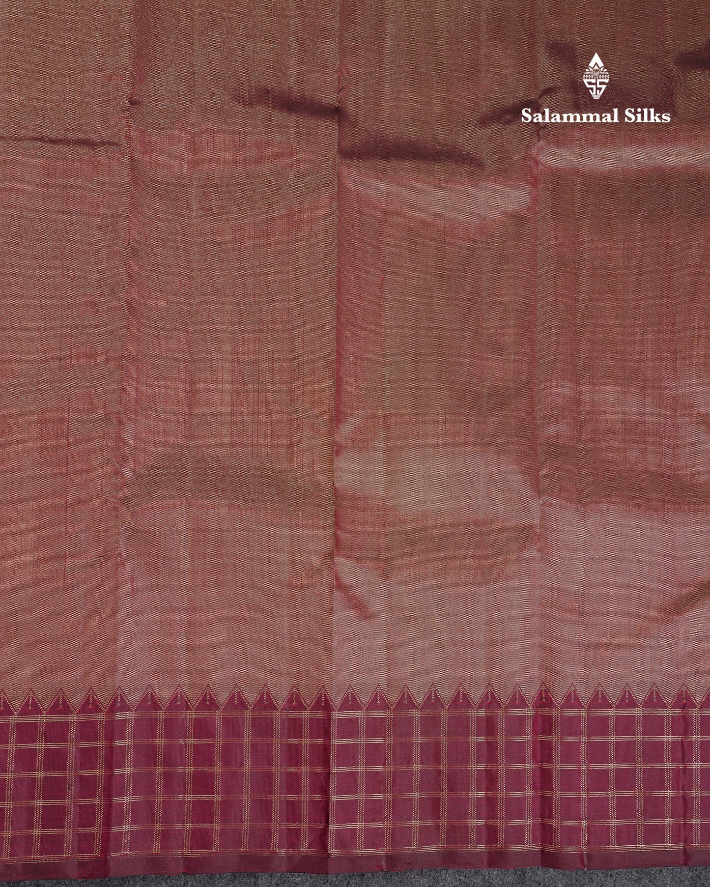 Beautiful Gold Zari Work Pure Kanjivaram Silk Saree With Contrast Magenta Traditional Checks Border
