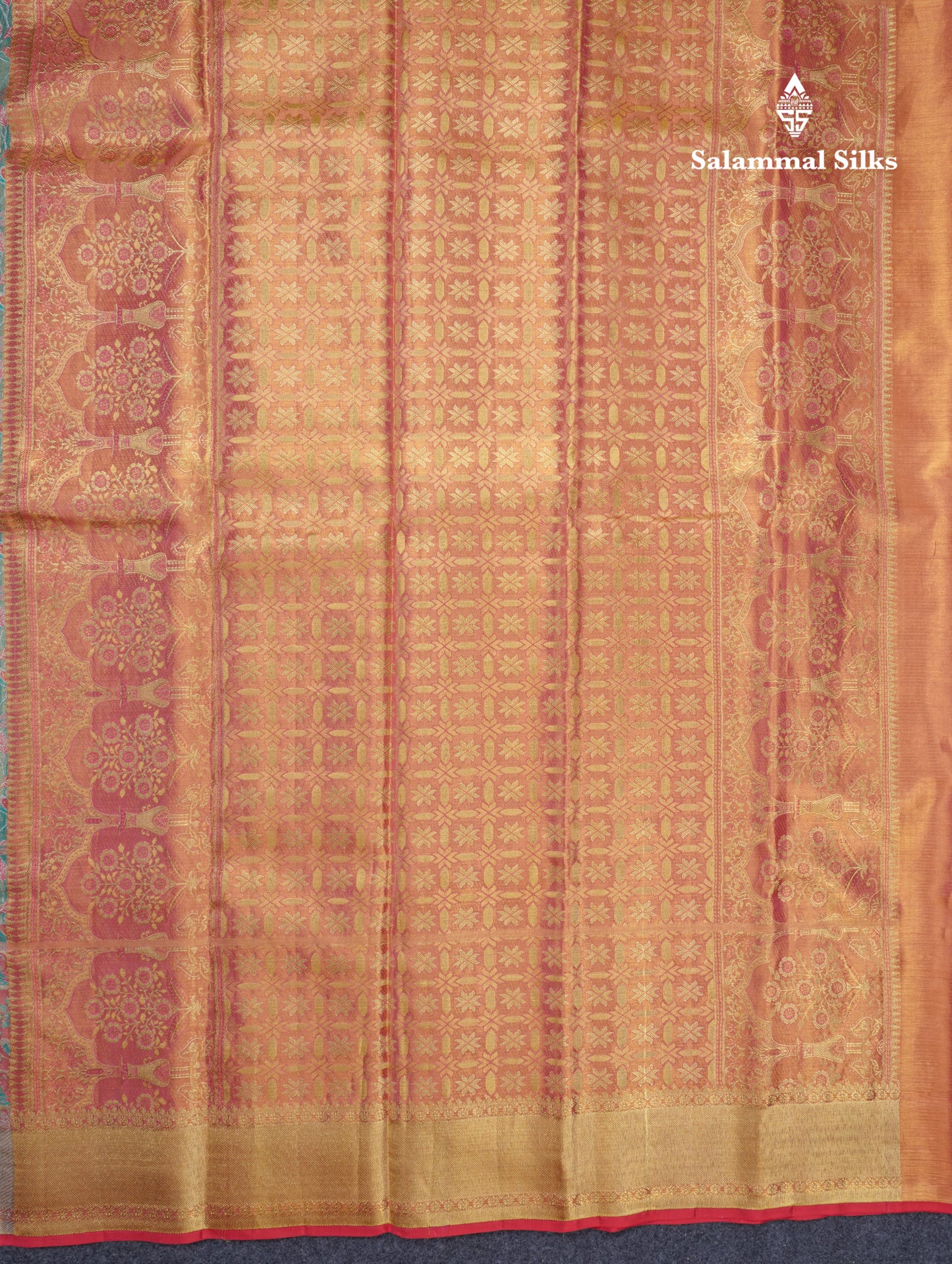 Sapphire Green Meenakari Work Beautiful Tissue Bridal Pure Kanjivaram Silk Saree With Paithani Border