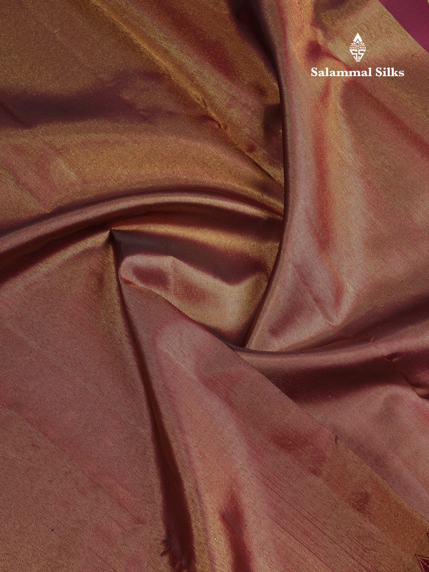 Beautiful Gold Zari Work Pure Kanjivaram Silk Saree With Contrast Magenta Traditional Checks Border