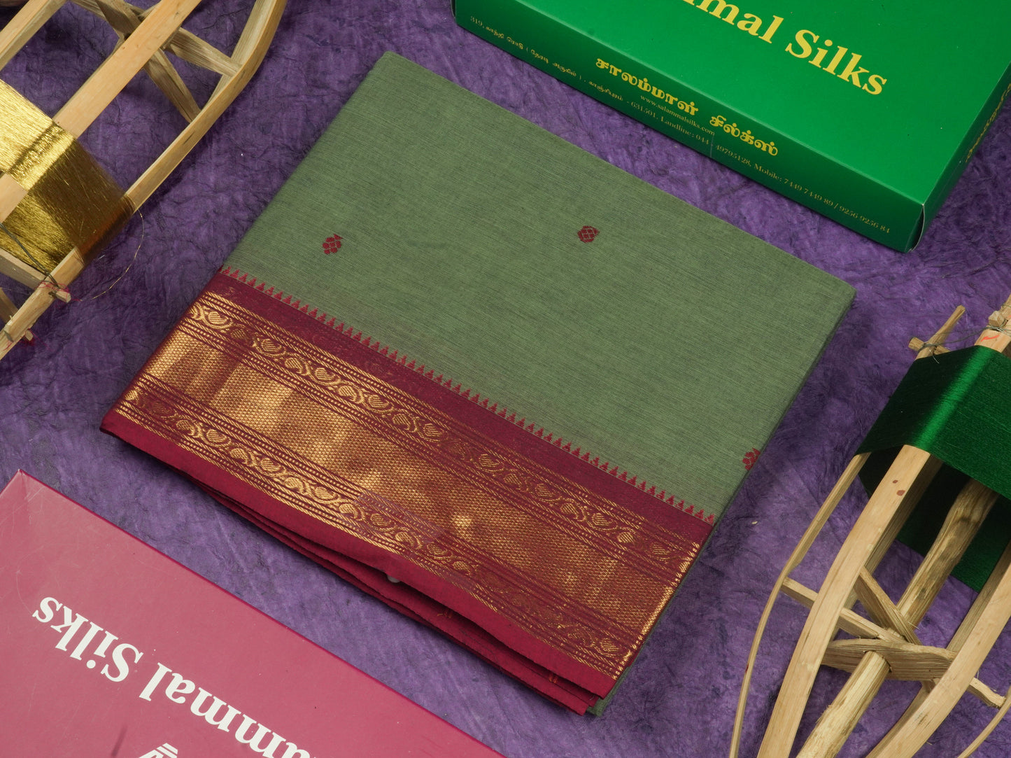 Peacock Blue Beautiful Pure Cotton Saree With Contrast Traditional Dark Maroon Border