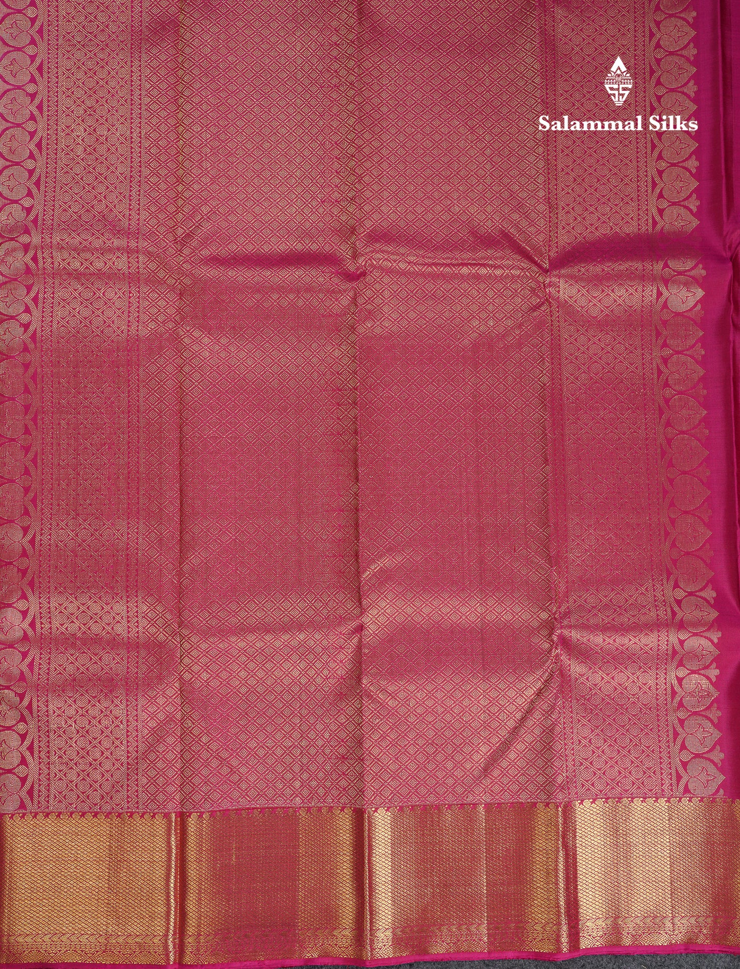 Beautiful Dark Maroon Pure Kanjivaram Silk Saree With Contrast Magenta Traditional Border