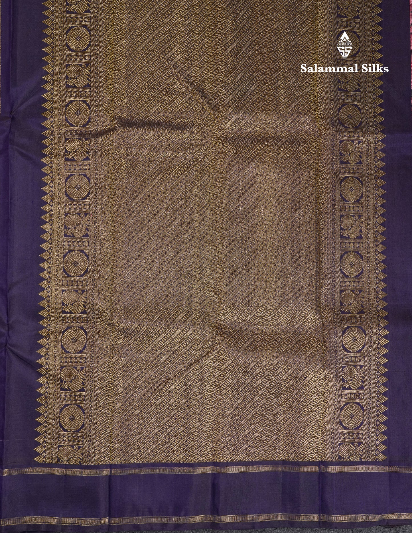 Beautiful Baby Pink Pure Kanjivaram Silk Saree With Contrast Navy Blue Traditional Gap Border