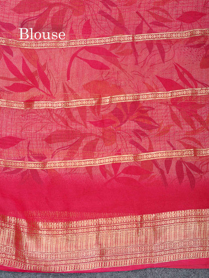 Semi Crepe Silk Saree - Half White Colour Body With Contrast Black Fancy Border