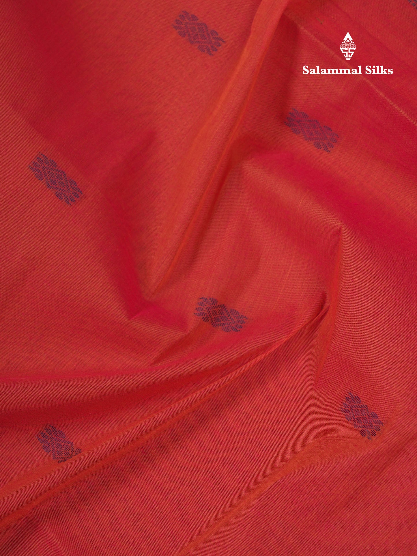 Beautiful Pinkish Orange Thread Work Buttas Pure Cotton Saree With Contrast Dual Tone Green Border