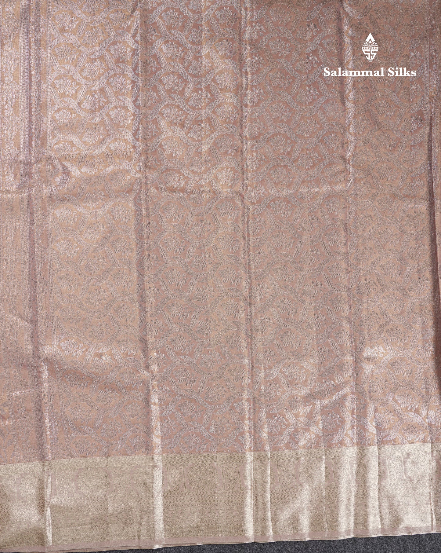 Beautiful Ice Blue Tissue Semi Silk Saree With Traditional Border