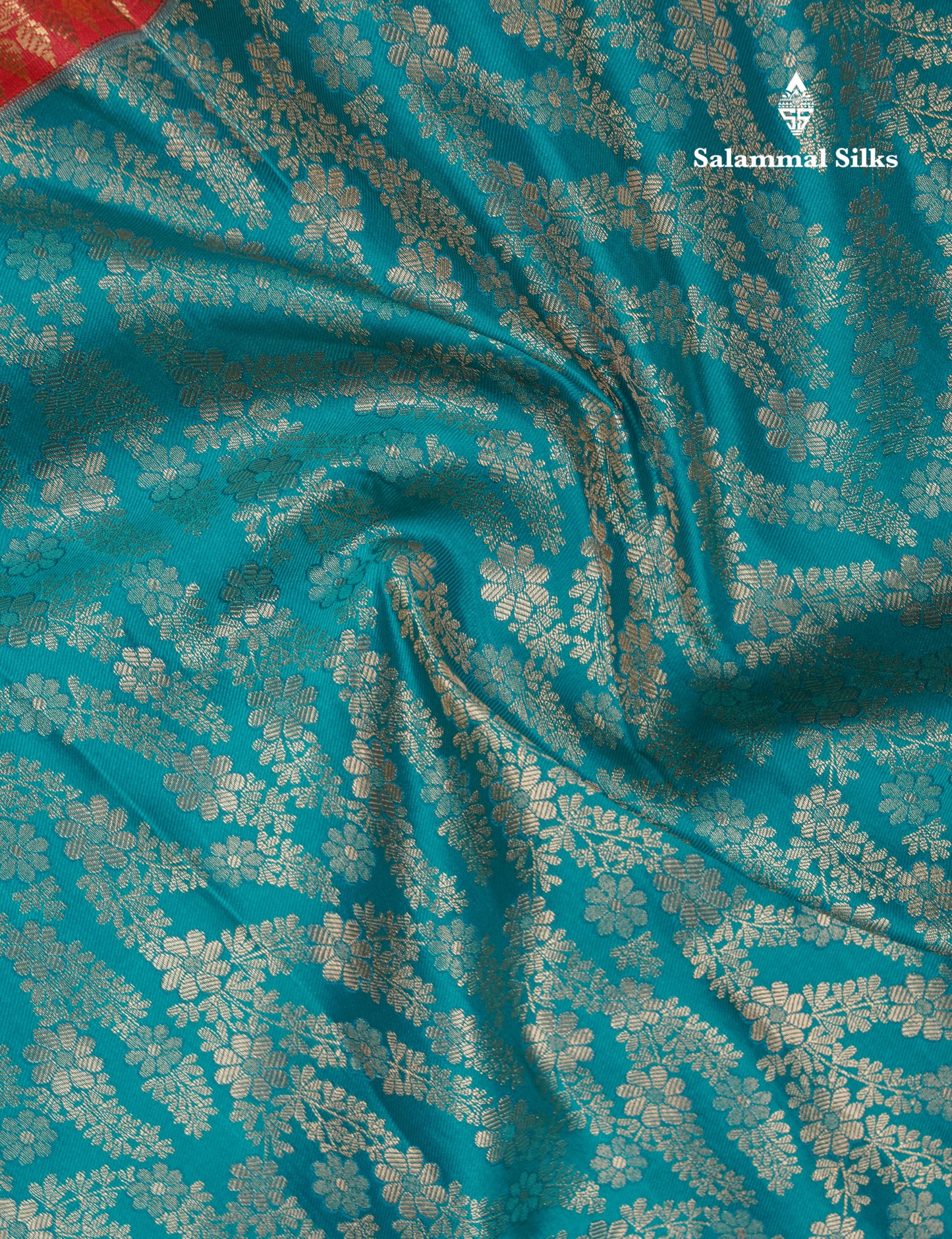 Peacock Green Semi Silk Saree With Contrast Chilly Red Traditional Evening Morning Border