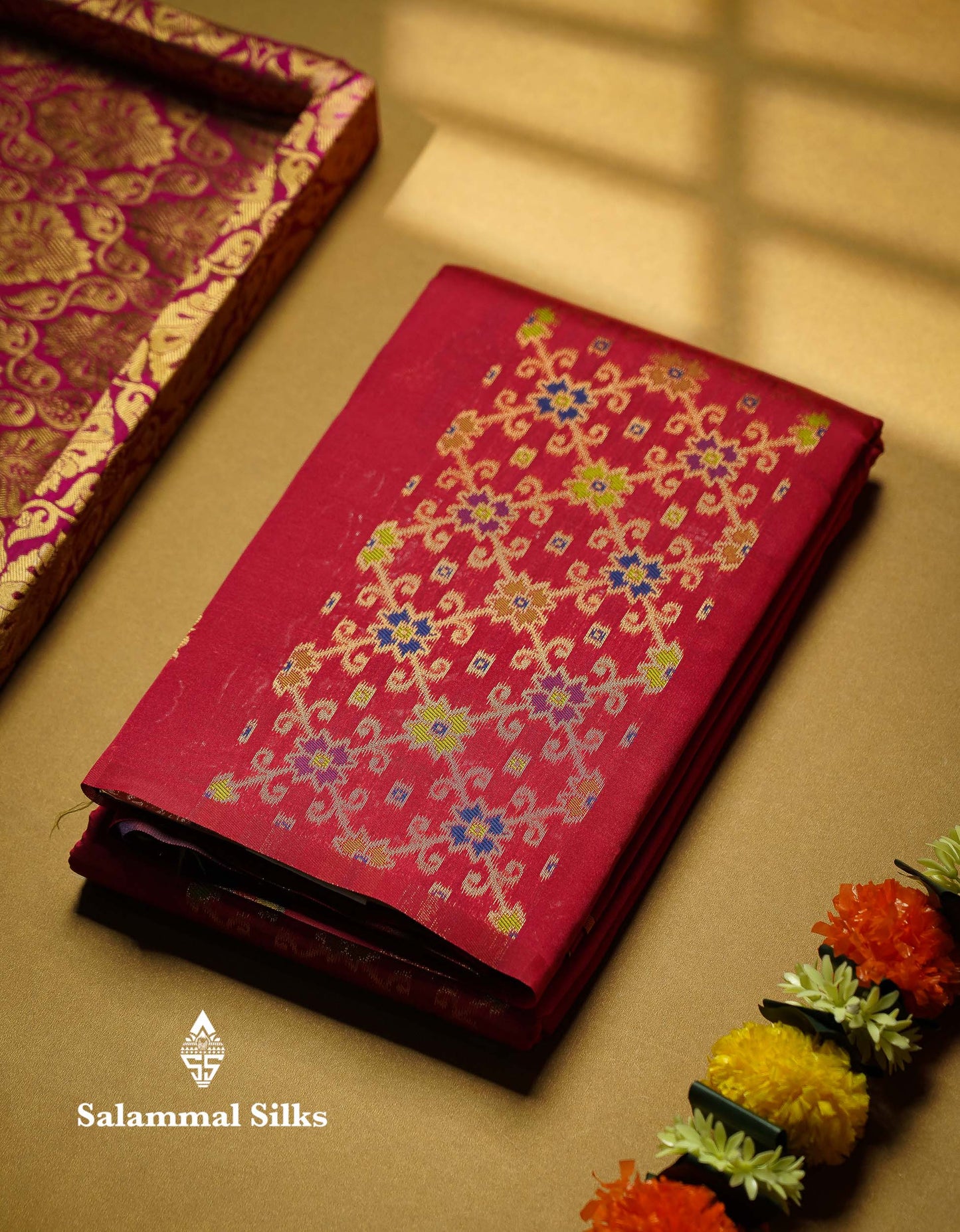 Beautiful Lavender Ikkat And Buttas Semi Silk Fancy Saree With Violet Blouse