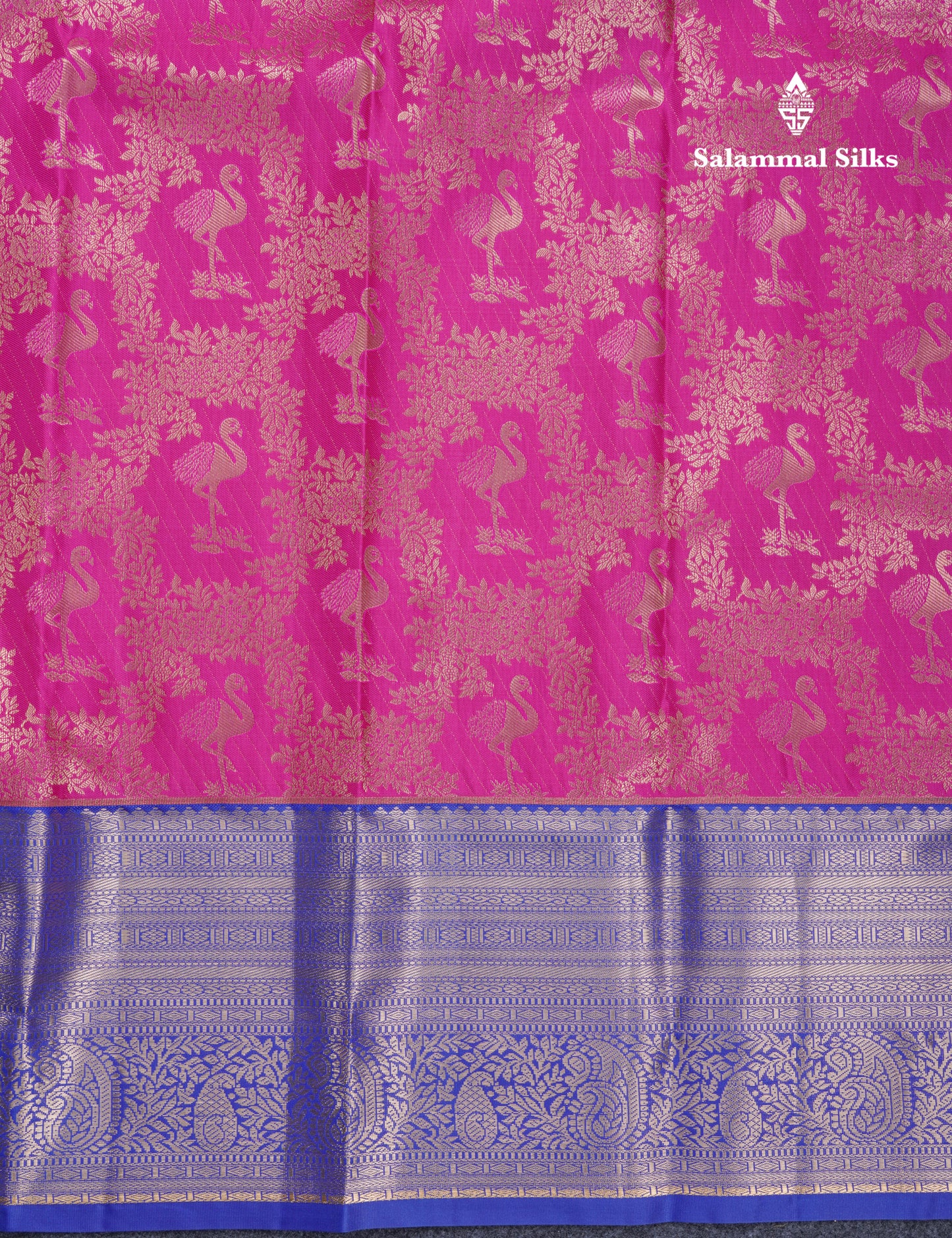 Meganta Pink Semi Silk Saree With Contrast Royal Blue Traditional Evening Morning Border