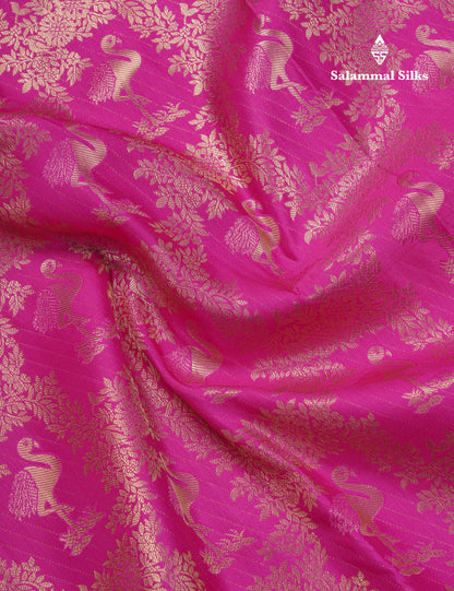 Meganta Pink Semi Silk Saree With Contrast Royal Blue Traditional Evening Morning Border