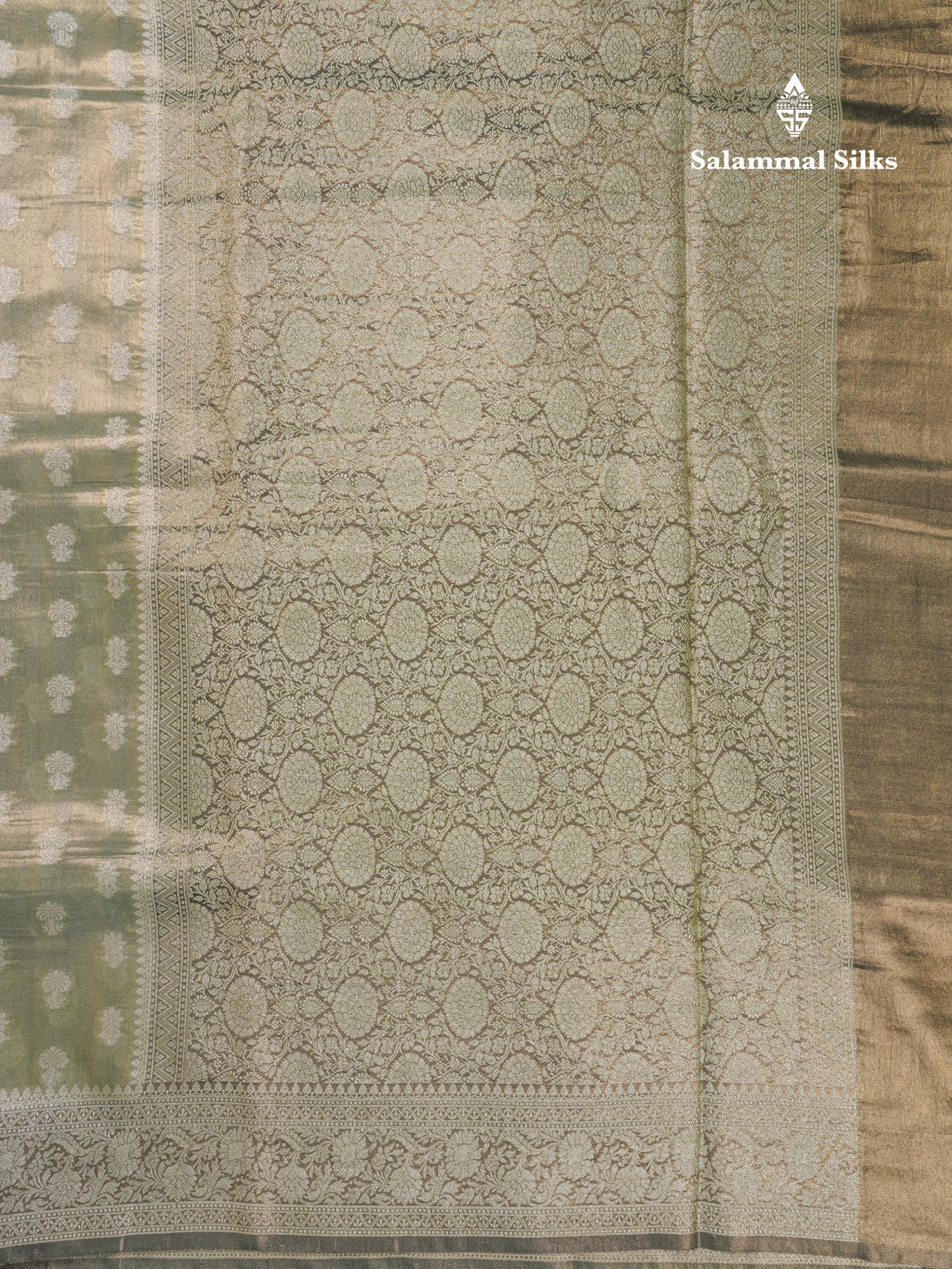 Beautiful Cream Pink Tissue Silk Mix Fancy Saree With Violet Border